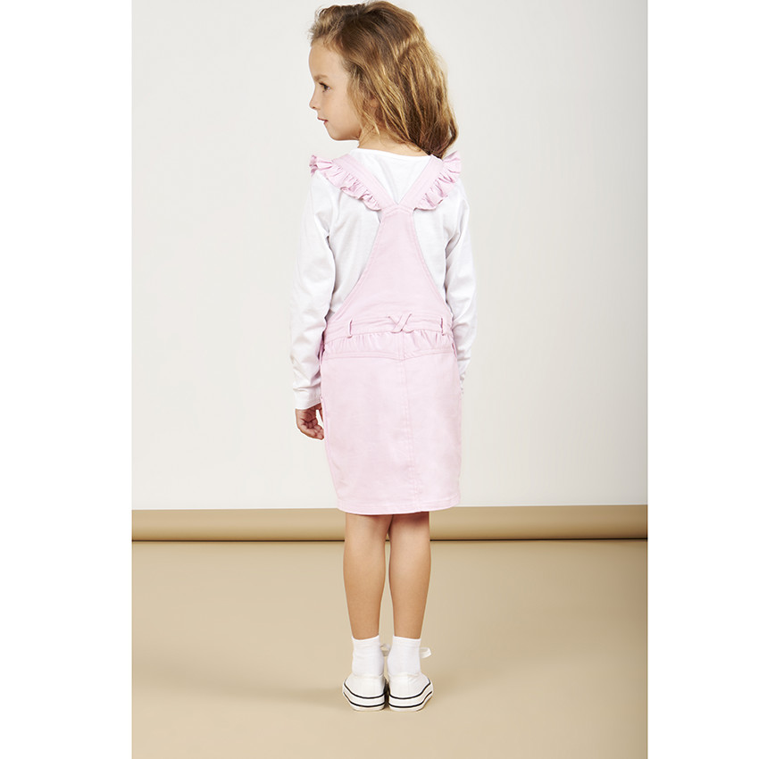 Robe salopette en twill patch Minnie Disney avec sequins pour fille 
