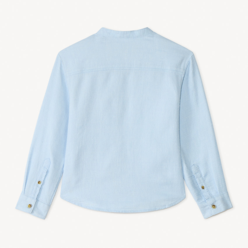 Camisa de manga larga con cuello mao para niño 