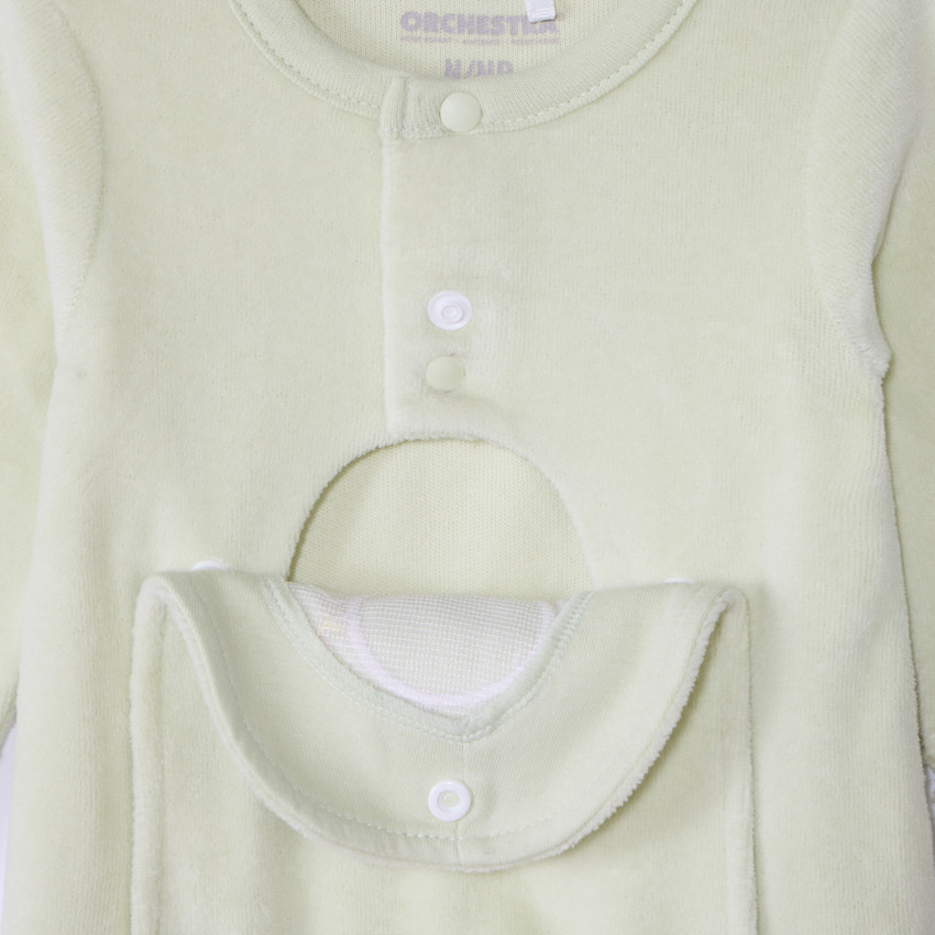 Pelele de terciopelo con parche de globo aerostático para bebé prematuro 