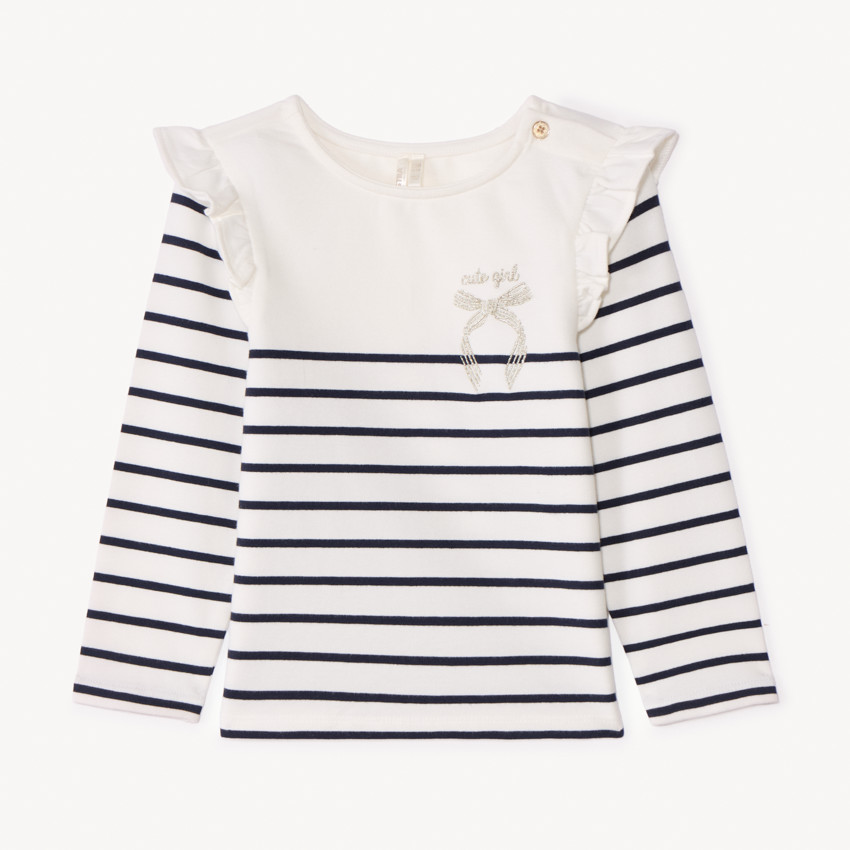 Marinera de felpa con volantes para niña 