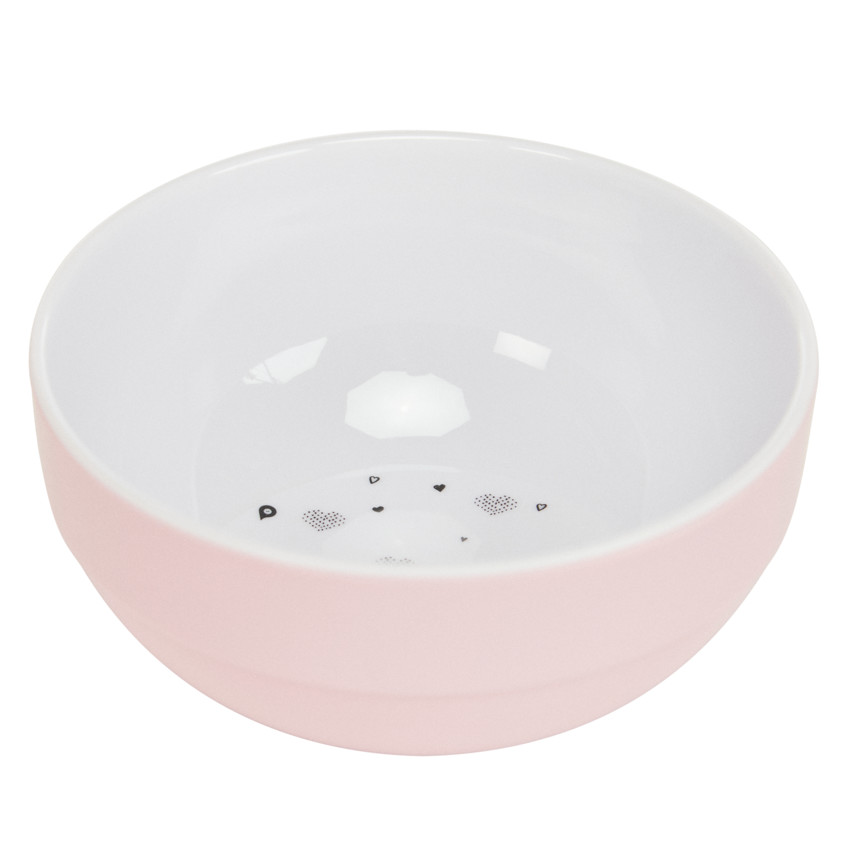 Bol en mélamine imprimé cœurs rose 