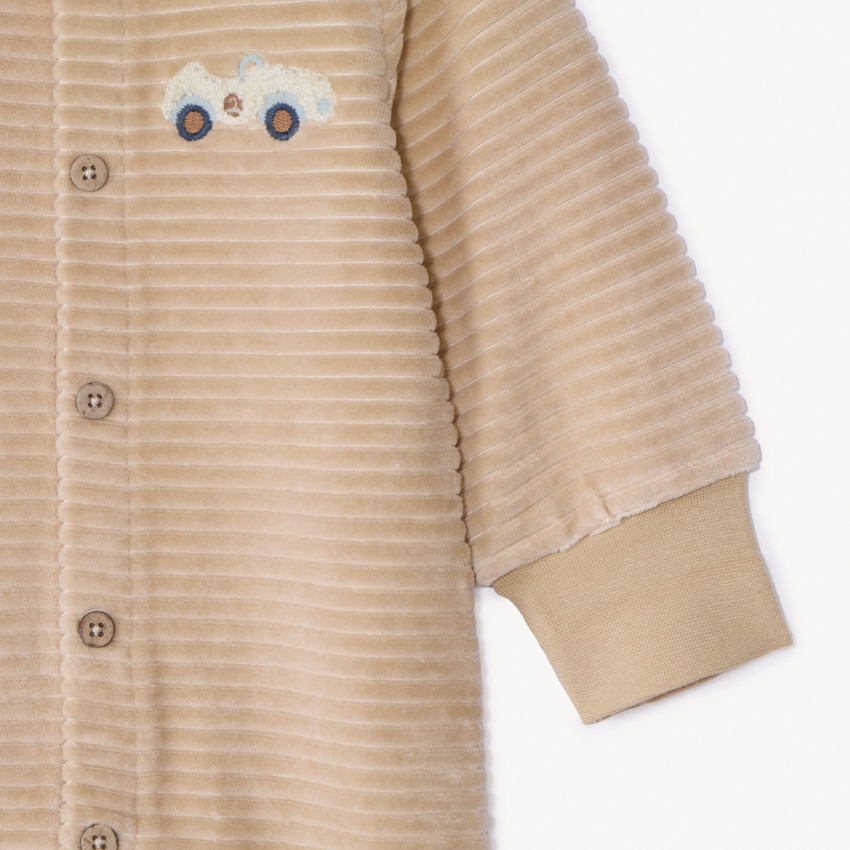 Mono de terciopelo de canalé para bebé niño 