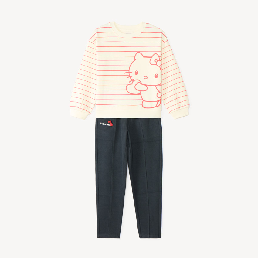 Conjunto de sudadera y jogger niña con estampado de Hello Kitty 