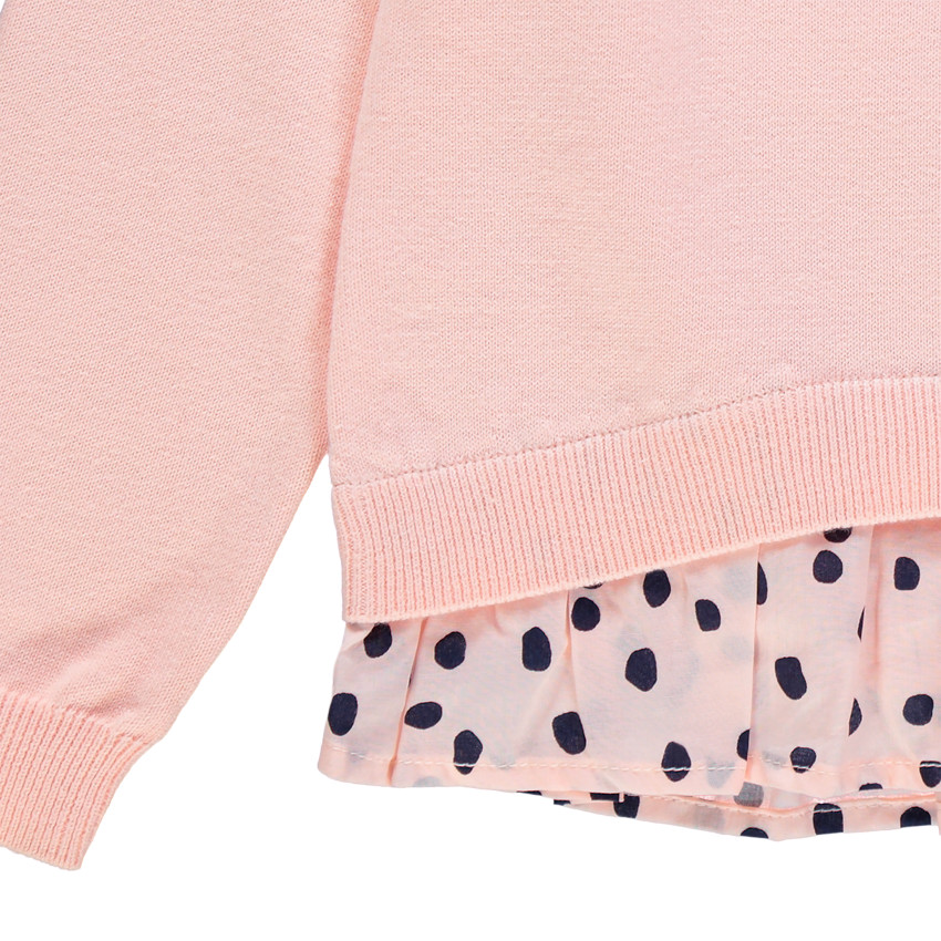 Jersey de punto efecto 2 en 1 lunares y estampado de fresa en relieve  Additional Jersey de punto efecto 2 en 1 lunares y estampado de fresa en relieve