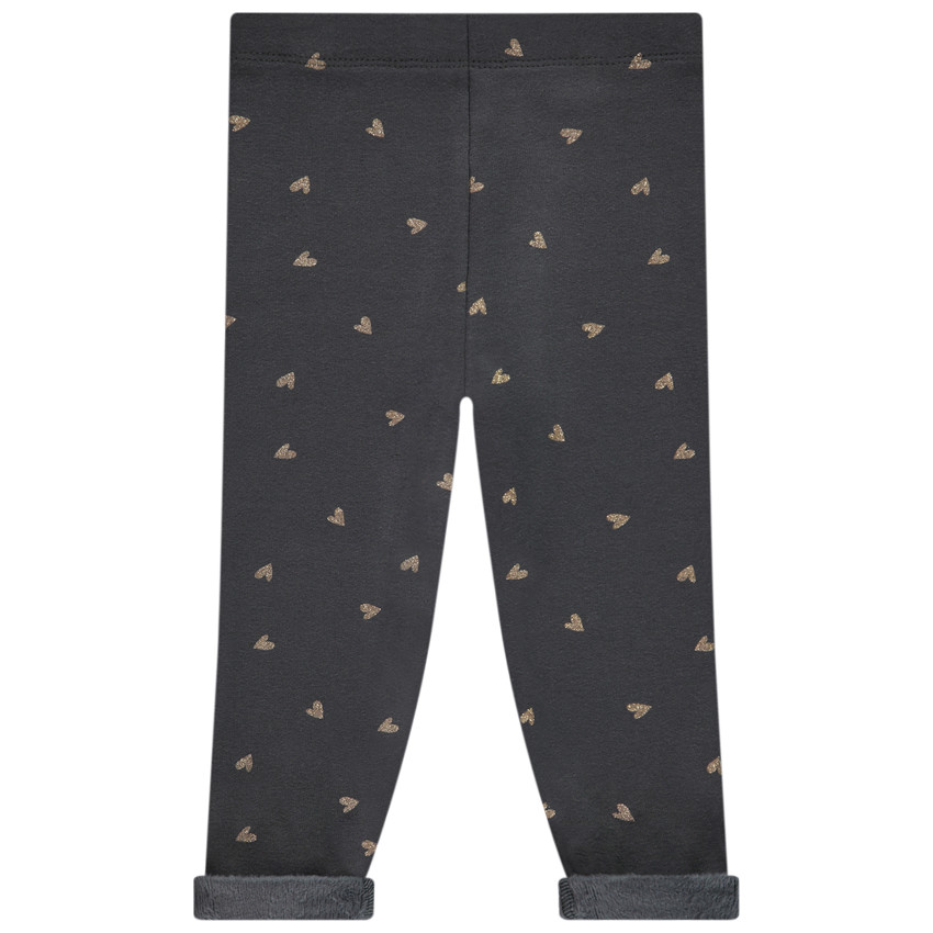 Caleçon doblado en sherpa con estampado de corazones para niña bebé  Additional Caleçon doblado en sherpa con estampado de corazones para niña bebé