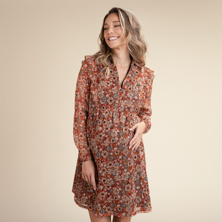 Vestido de embarazo y lactancia con estampado floral 
