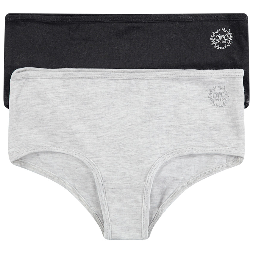 Júnior - Juego de 2 culottes de algodón con logo plateado estampado Main Júnior - Juego de 2 culottes de algodón con logo plateado estampado