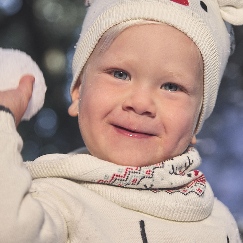 Conjunto de gorro lúdico + bufanda de punto de Navidad para bebé 
