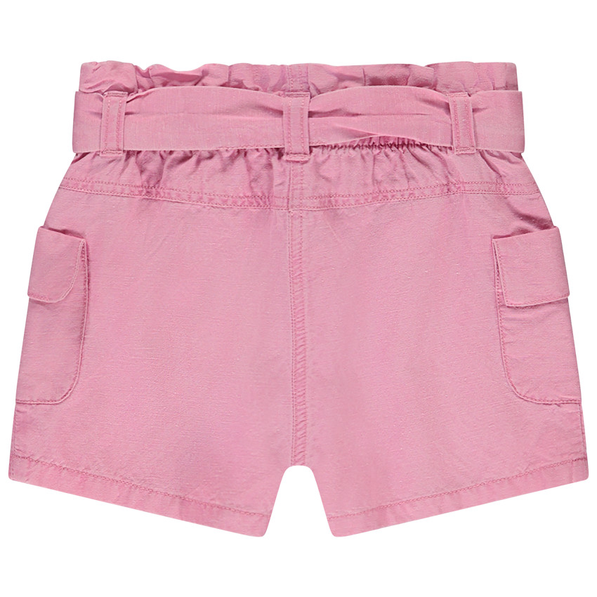 Short de tela lisa con lazo para bebé niña 