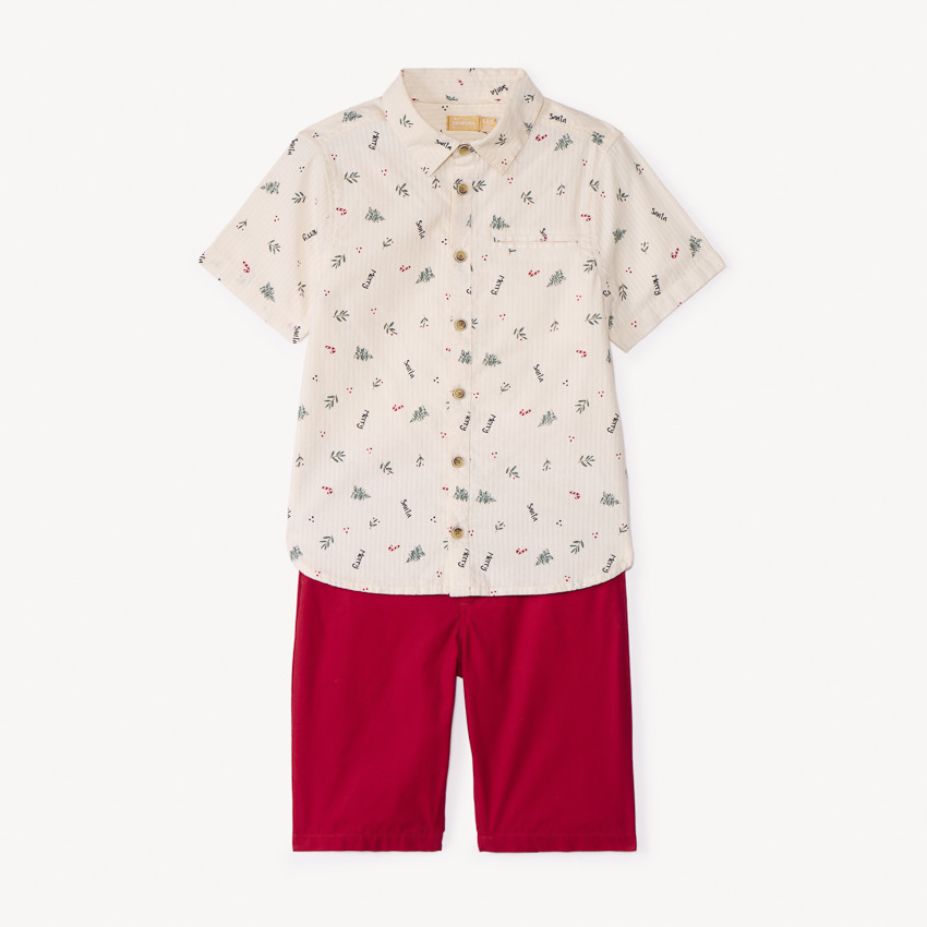 Ensemble 2 pièces avec chemise imprimée Noël pour garçon 