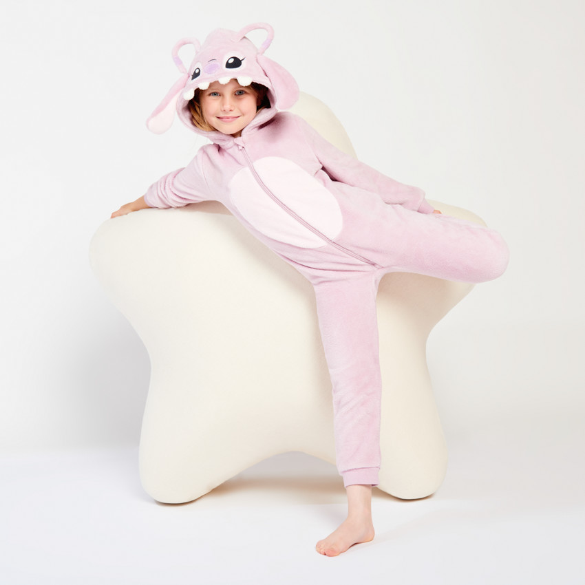 Surpyjama Angel Disney à capuche ludique et doublure sherpa pour fille 