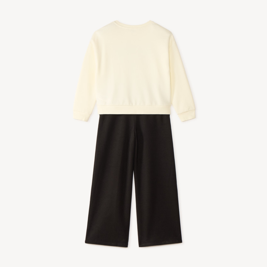Conjunto de sudadera + pantalón acampanado para niña 