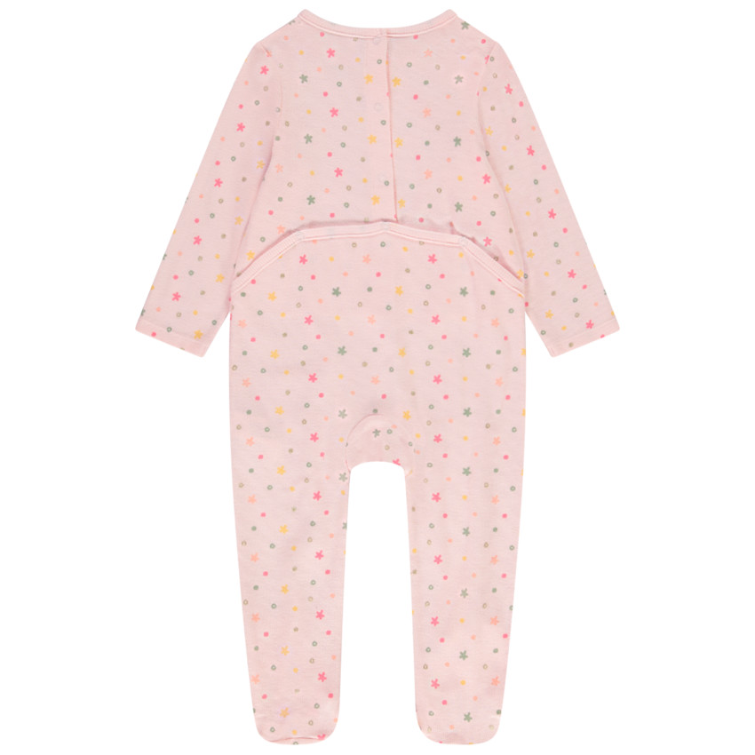 Lote de 2 peleles de efecto acanalado para bebé niña con diferentes aperturas según la edad. 