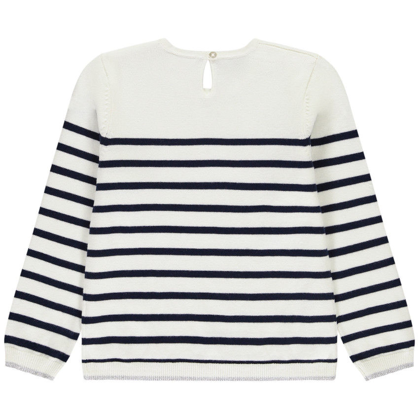 Jersey marinière con nudos fantasía para niña 