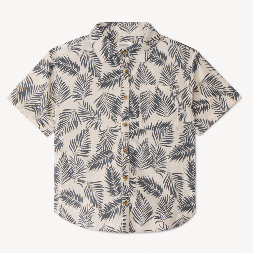 Camisa de manga corta con estampado de hojas para niño 