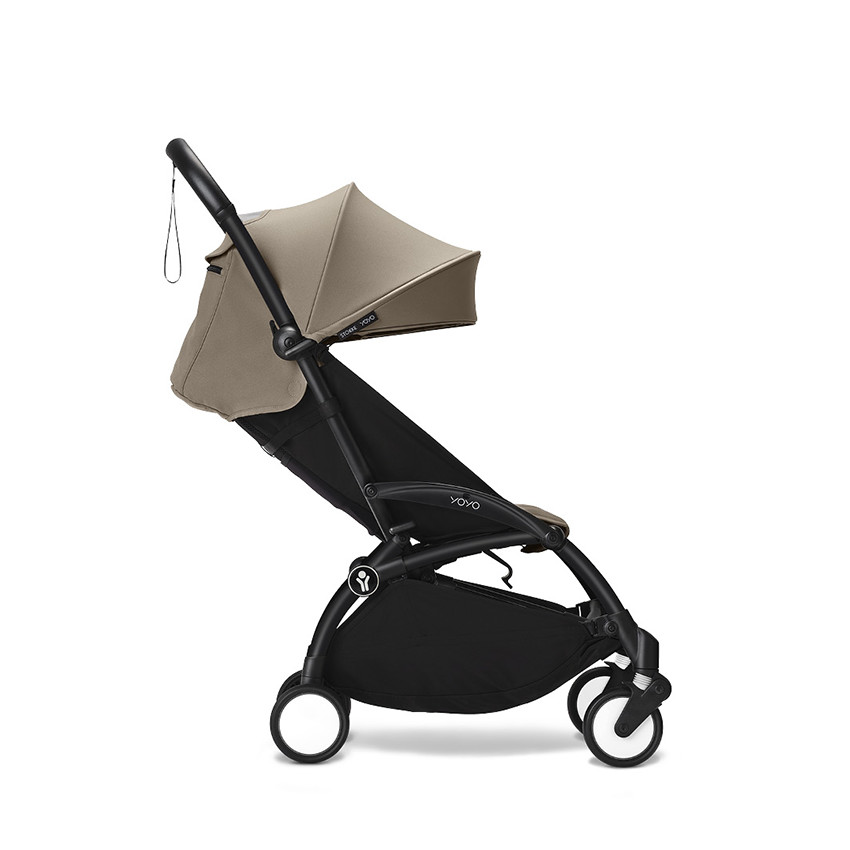 Silla de paseo Stokke® YOYO³ a partir de 6 meses - Chasis negro/ Unidad de asiento topo 
