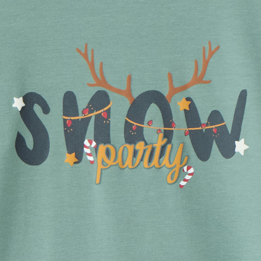 Playera de cuello alto impresa de Navidad niño 