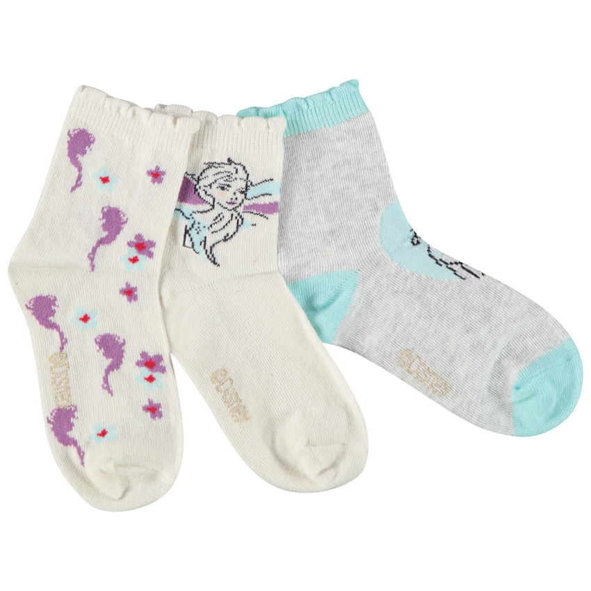 Lot de 3 paires de chaussettes La Reine des Neiges Disney fille 