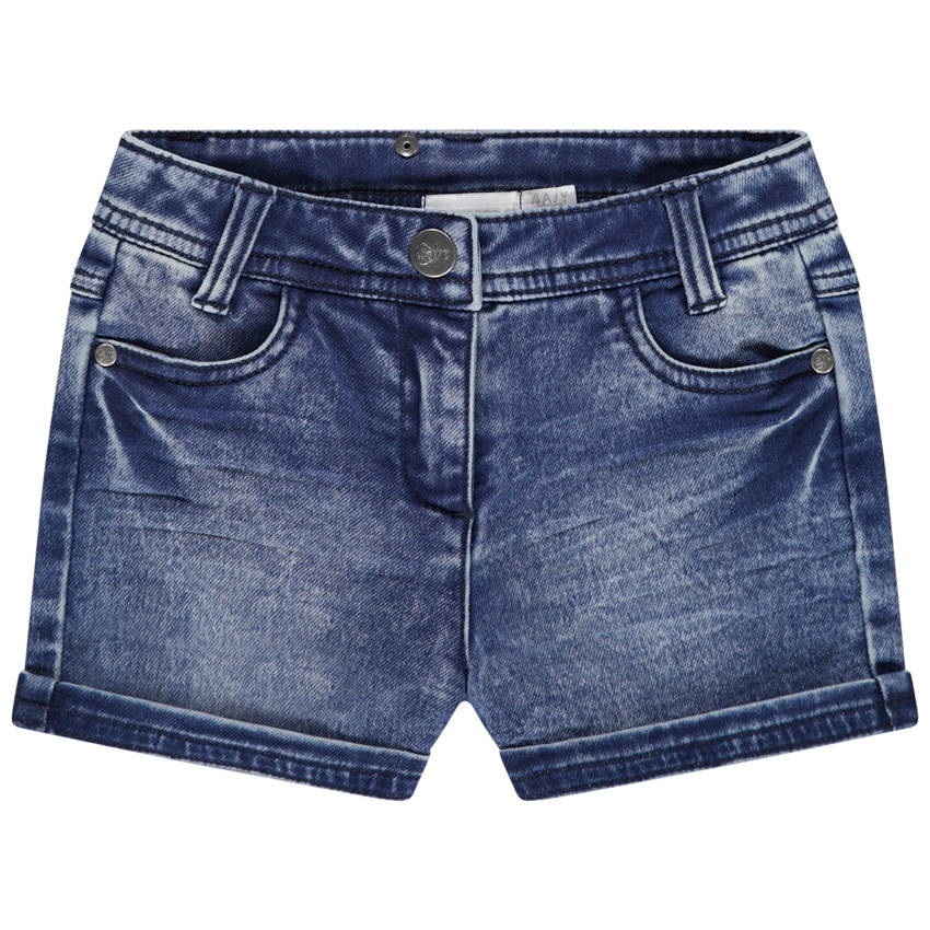 Pantalón corto de felpa vaquera con efecto desgastado  Additional Pantalón corto de felpa vaquera con efecto desgastado