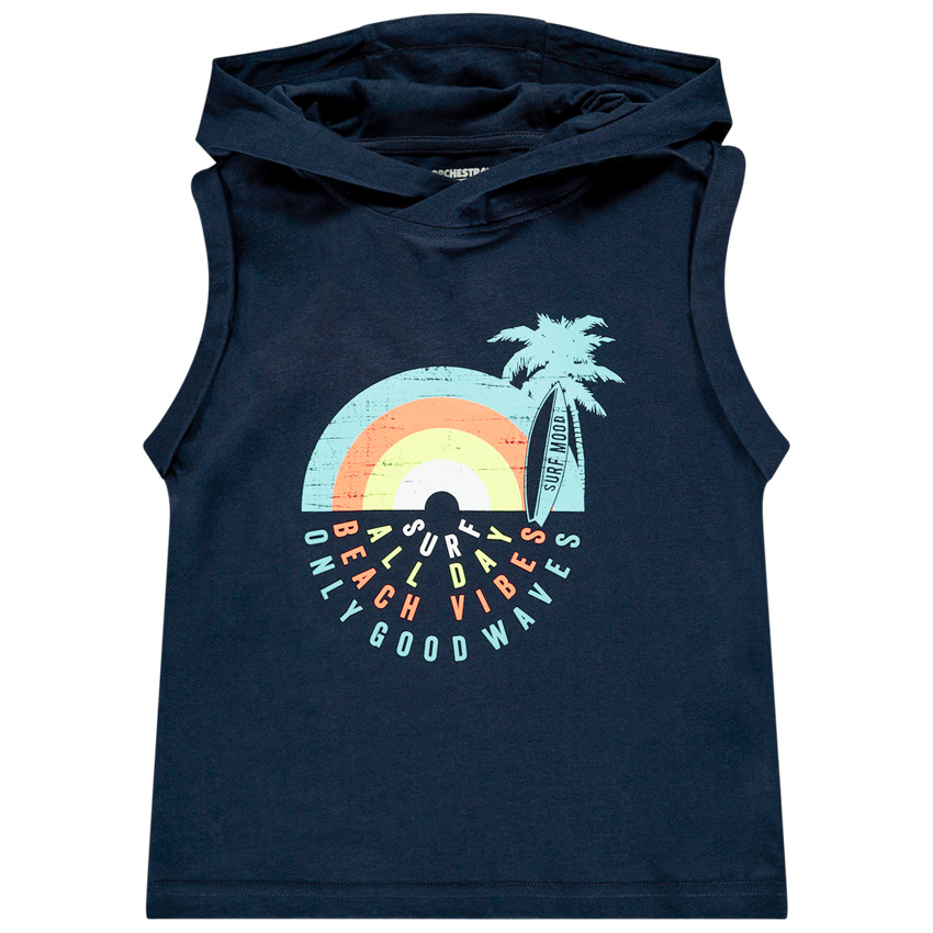Camiseta sin mangas con capucha deals