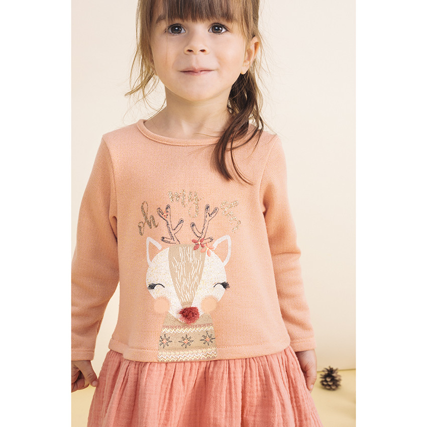 Robe effet 2 en 1 à animaux printés et broderies  Additional Robe effet 2 en 1 à animaux printés et broderies