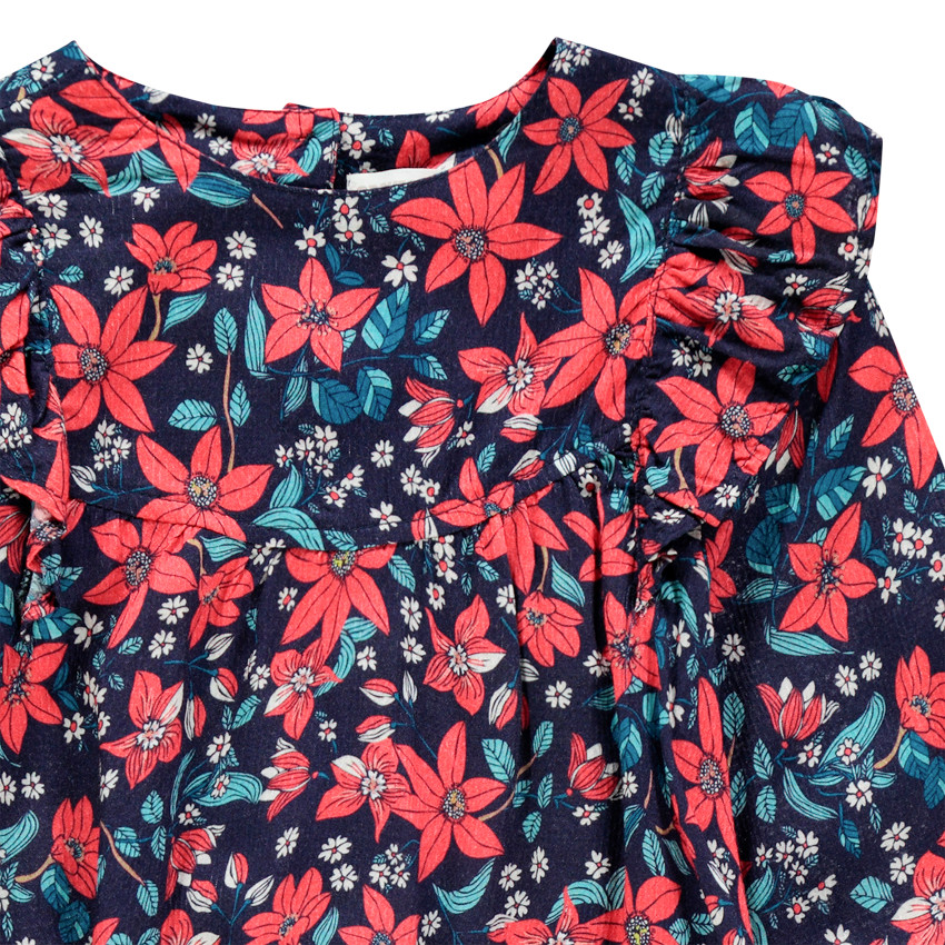 Blusa manga larga estampado flores all-over y volantes   Additional Blusa manga larga estampado flores all-over y volantes