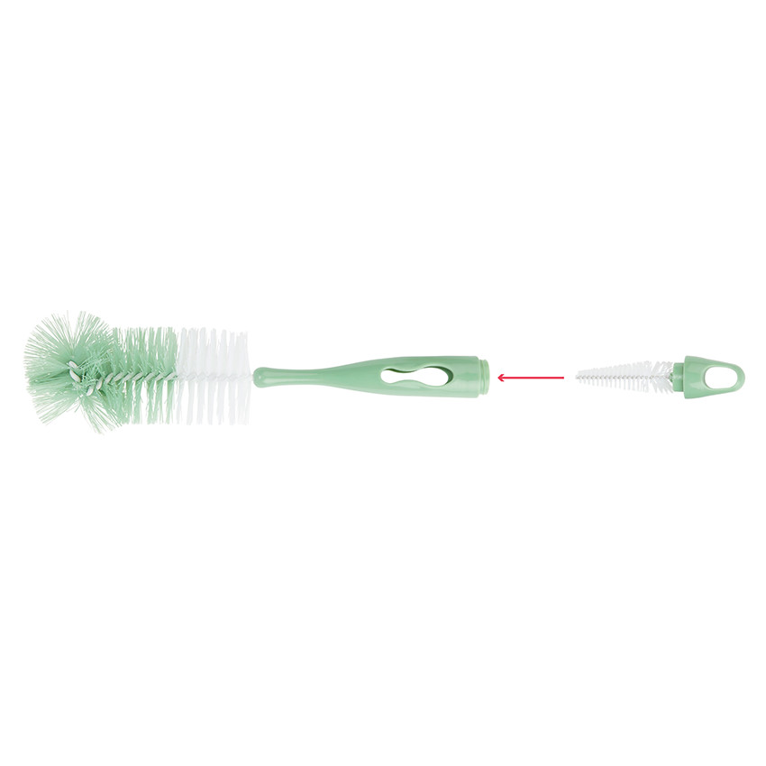 Cepillo limpiabiberones y tetinas verde 