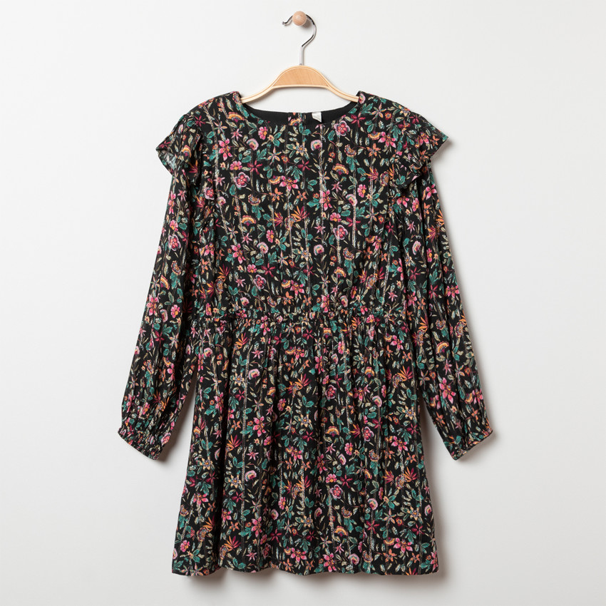 Vestido de manga larga estampado floral 