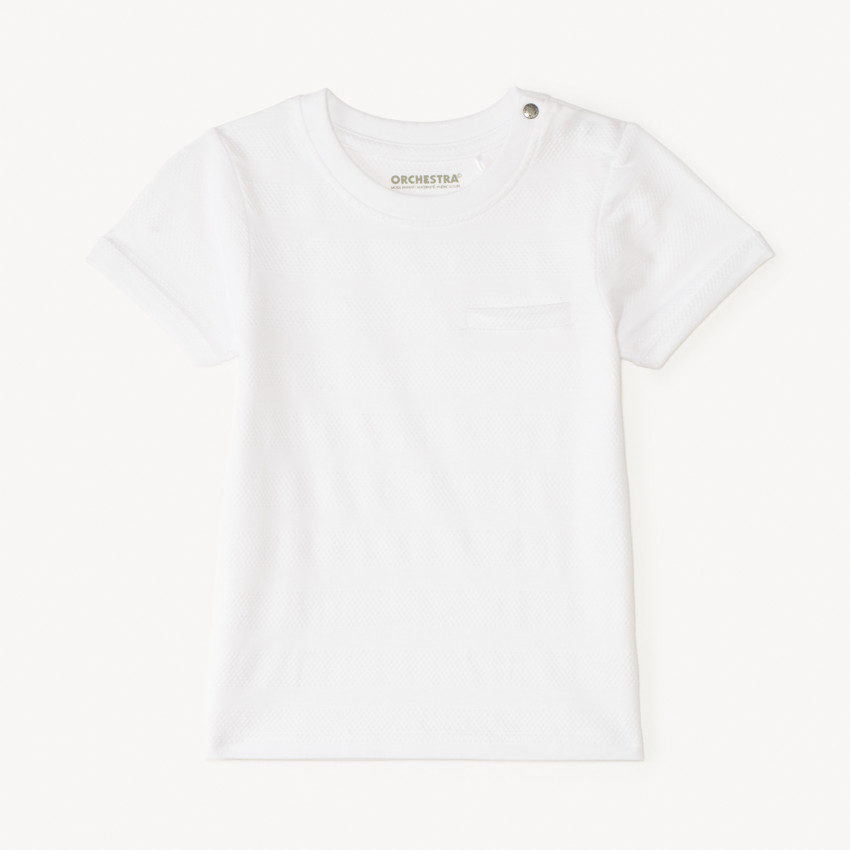 Camiseta manga corta lisa efecto texturizado para bebé niño 