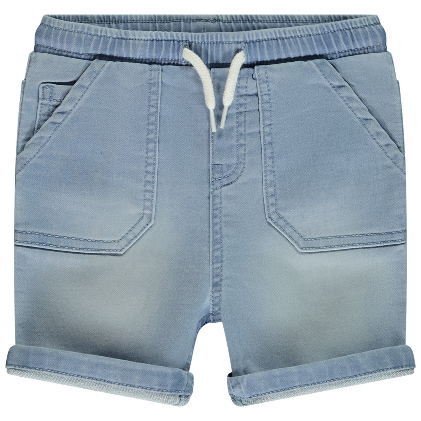 Bermudas efecto vaquero con bolsillo estampado para bebé niño 