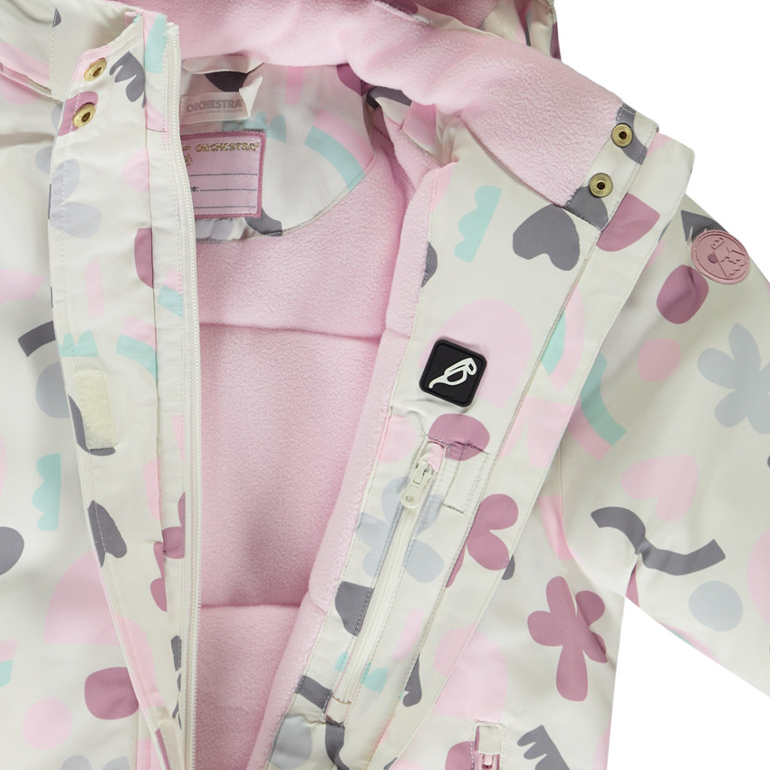 Chaqueta de esquí de tela repelente al agua con estampado artístico para niña 