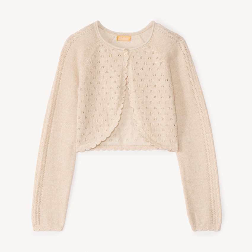 Bolero de punto calado para niña 