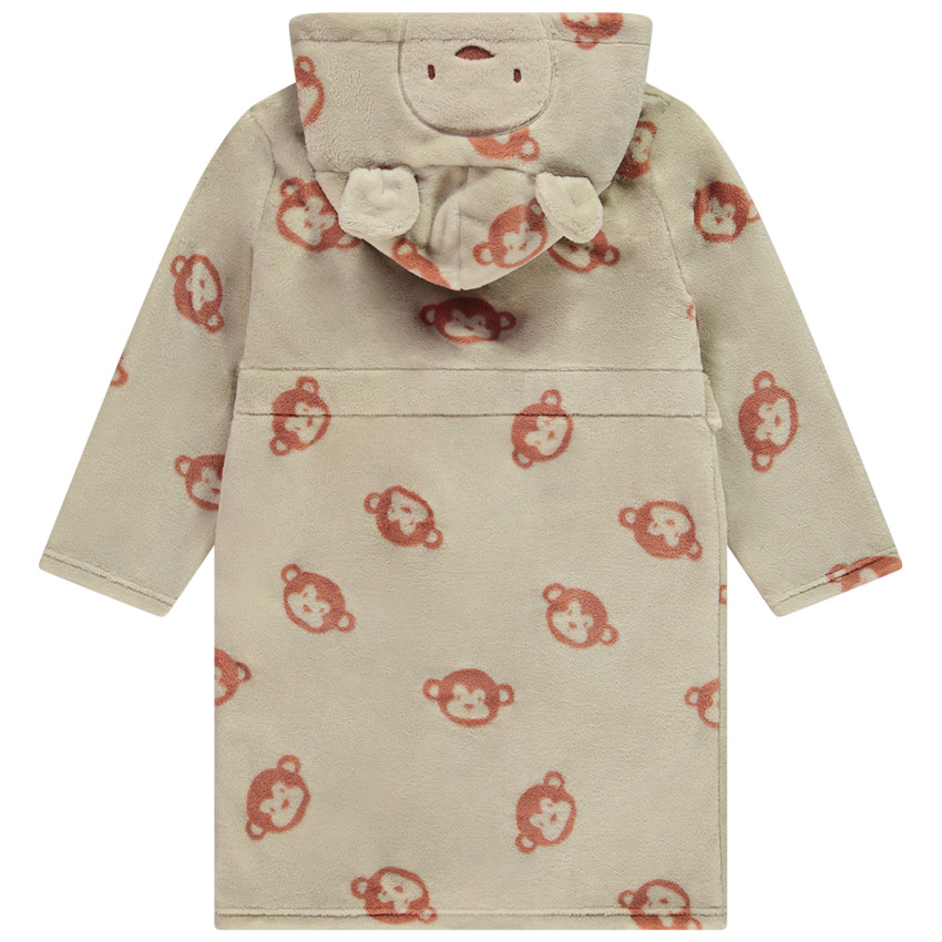 Bata de sherpa con estampado de monos para niño 