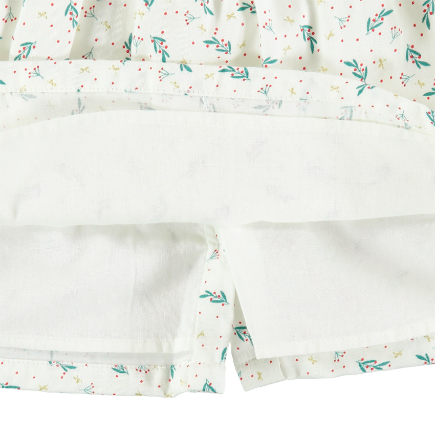 Tunique manches longues à imprimés all-over et biais doré 