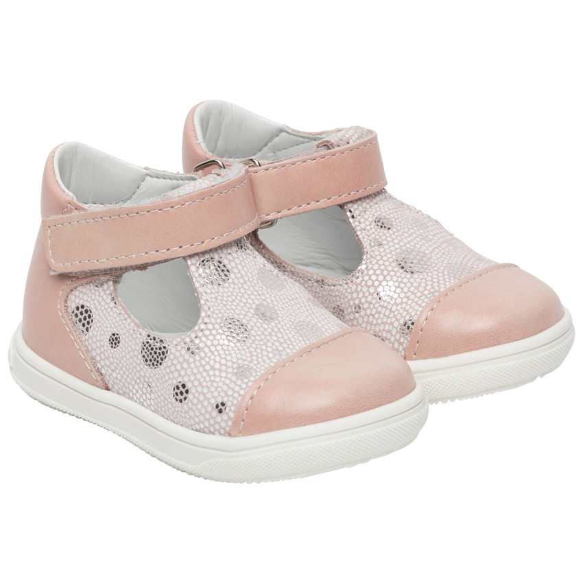 Salomés en cuir rose irisé à pois   Additional Salomés en cuir rose irisé à pois