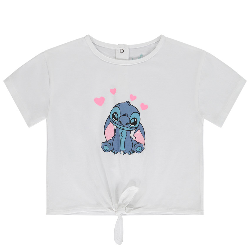 Camiseta de manga corta print Stitch Disney para bebé niña 
