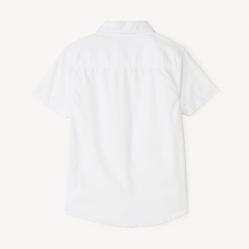 Camisa de algodón blanca de manga corta 