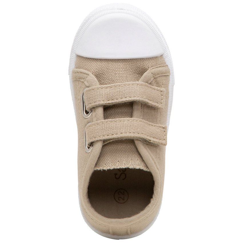 Zapatillas beige de lona con velcro del 24 al 35 