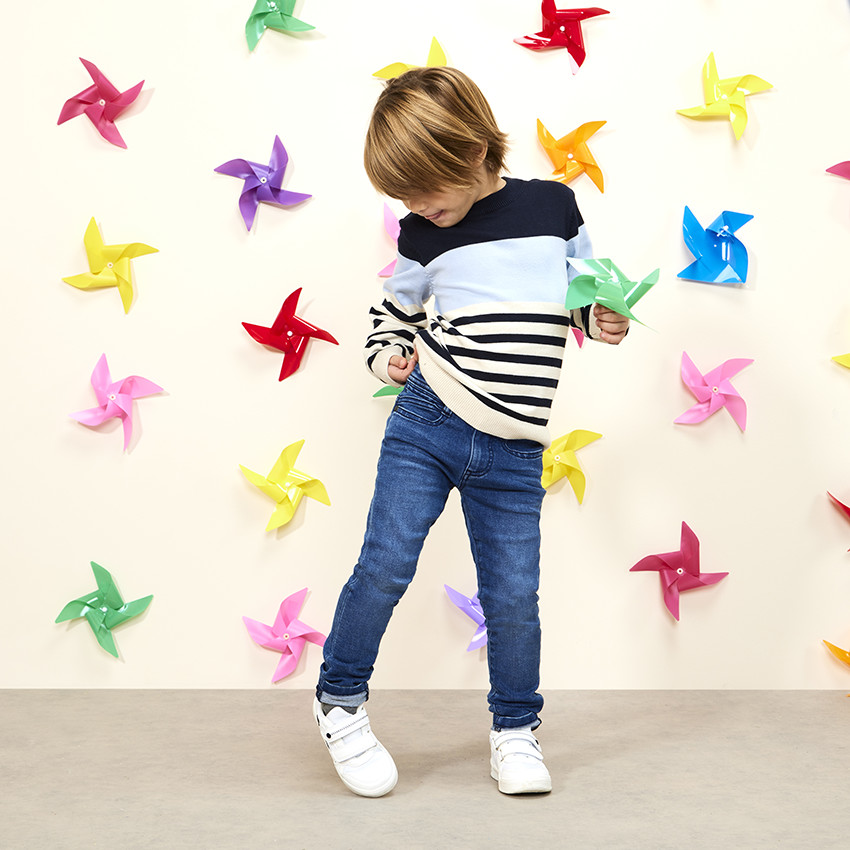 Jersey de punto a rayas fantasía para niño 