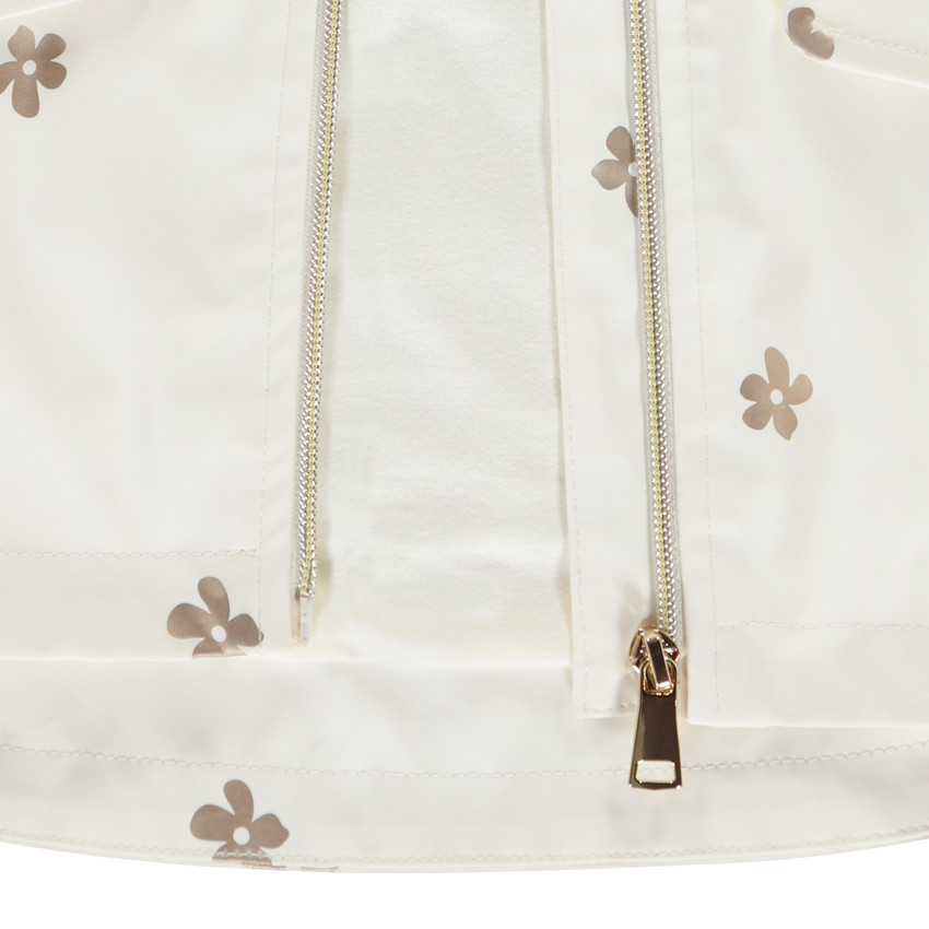 Parka de goma con estampado de flores doradas para niña 