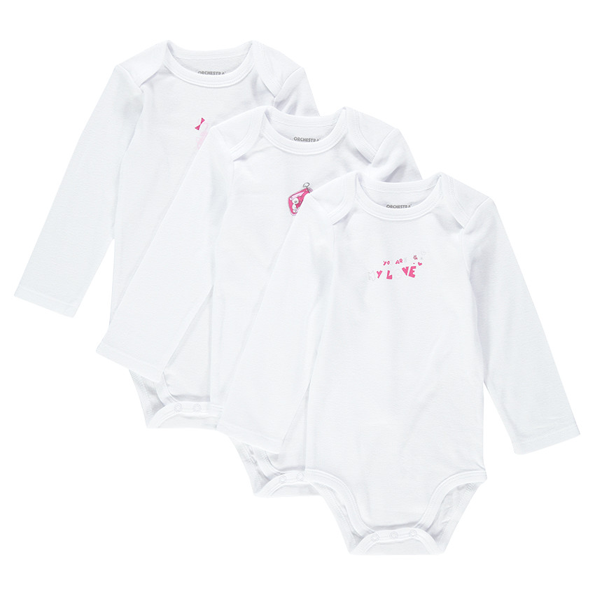 Lote de 3 bodies manga larga con abertura adaptada a la edad  Additional Lote de 3 bodies manga larga con abertura adaptada a la edad
