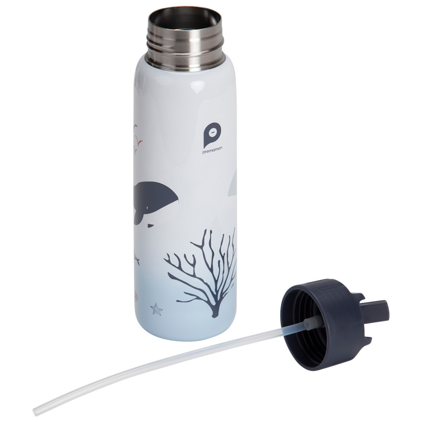 Botella de metal Pretty sea con pajita 380 ml 