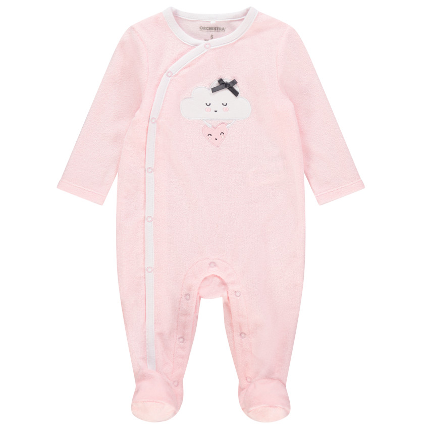 Pelele de terciopelo motivo nube con lazo 