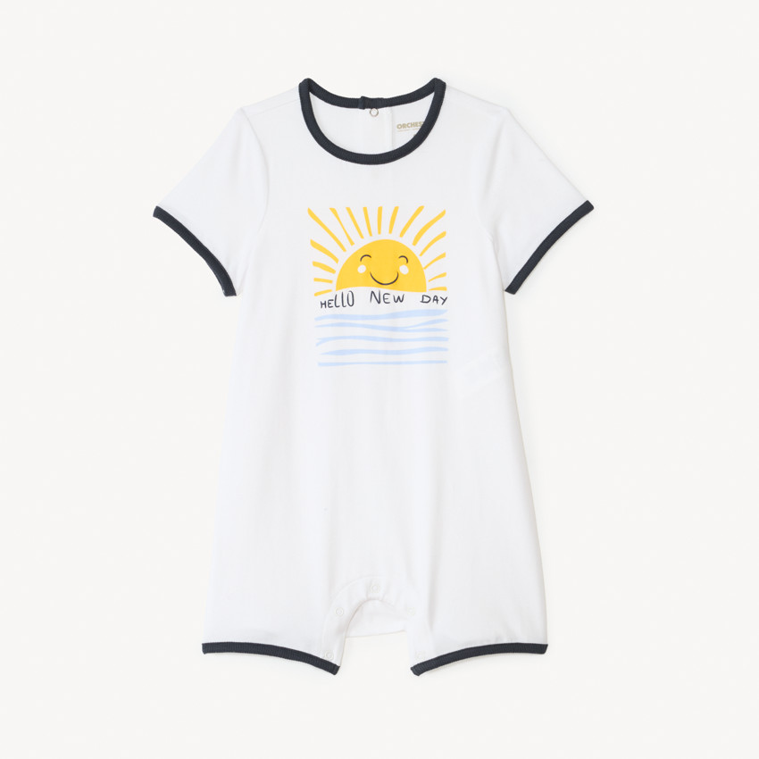 Conjunto de 2 monos con estampado de sol para bebé niño. 