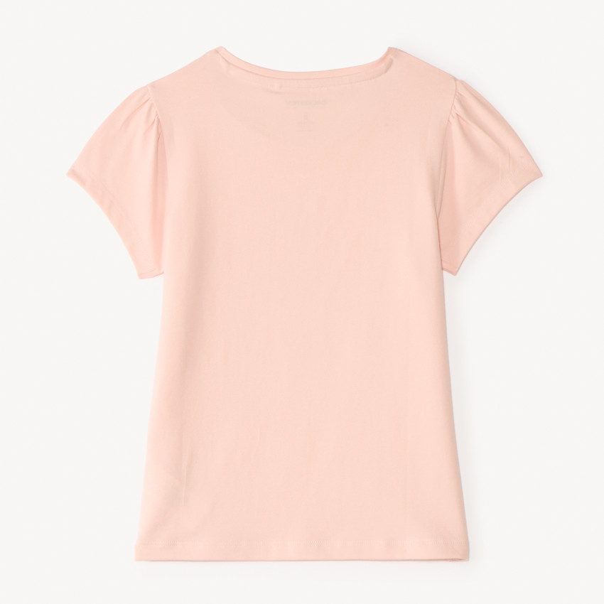 Camiseta de manga corta con diseño de fantasía de perlas para niña 