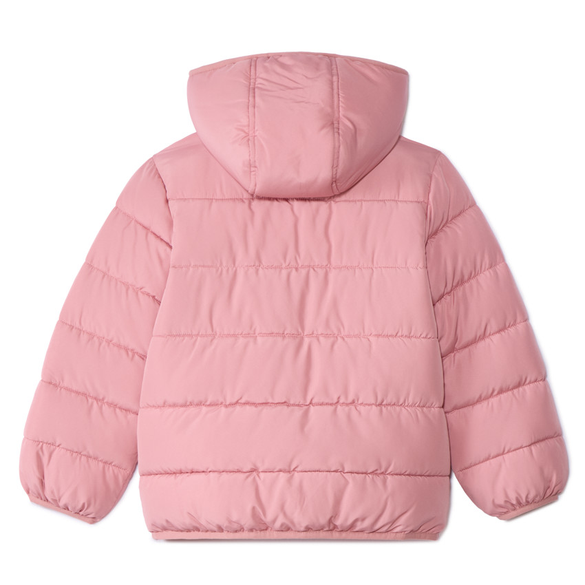 Plumífero acolchado con forro micropolar para niña 