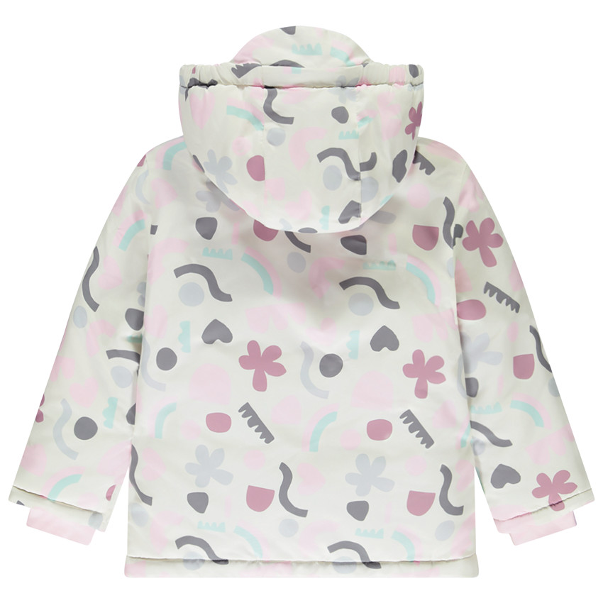 Chaqueta de esquí de tela repelente al agua con estampado artístico para niña 