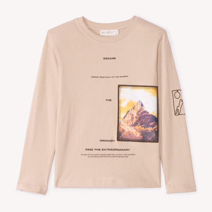 Camiseta de manga larga con parche fotoprintado niño 
