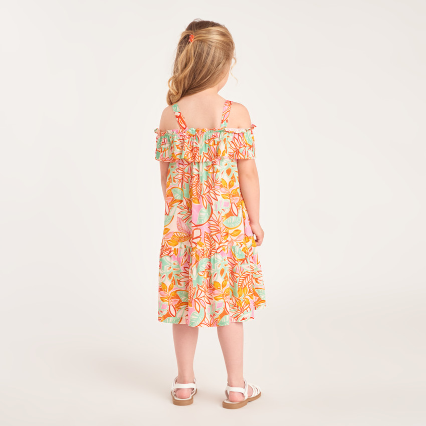 Vestido de tirantes con estampado divertido para niña. 