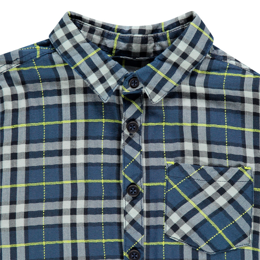 Chemise manches longues à carreaux all-over  